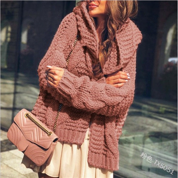Ladies oversized knitted cardigan with asymmetrical cut and oversized sleeves Lune London