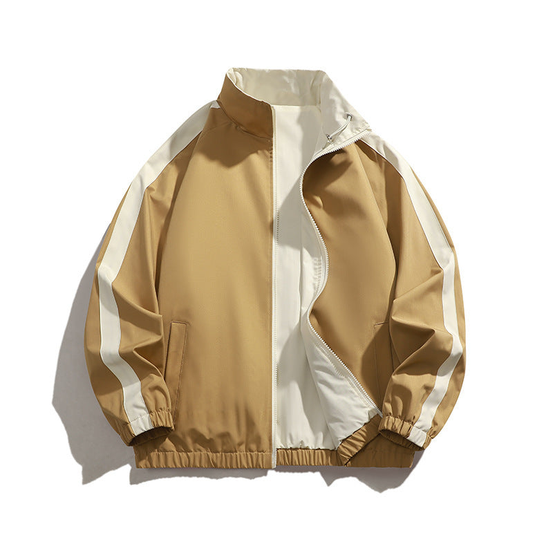 Sporty transition jacket for men with elastic cuffs and practical zippered pockets Lune London