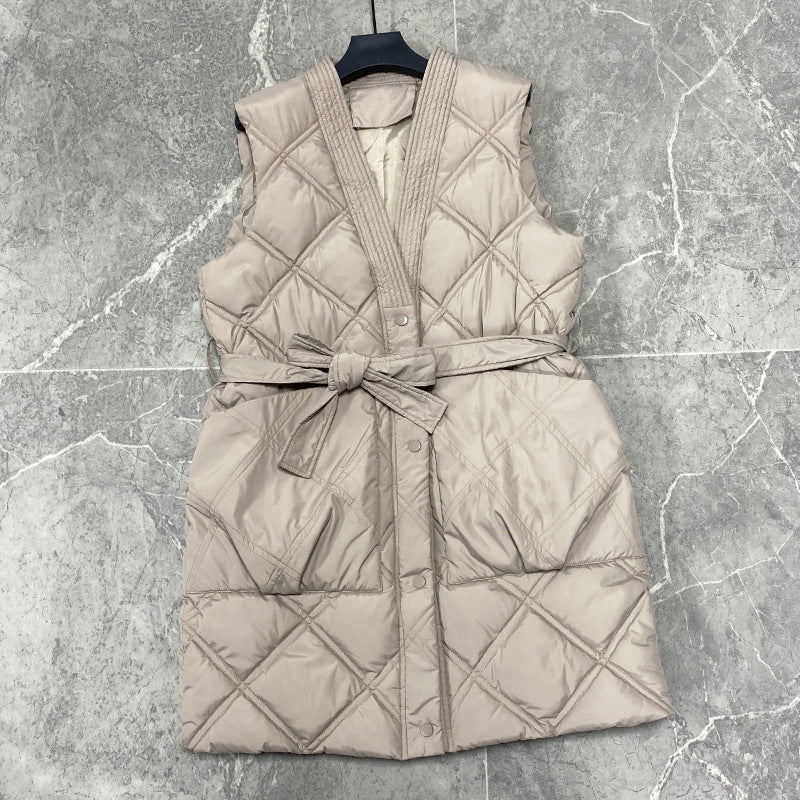Quilted jackets for women with belt and high collar Lune London