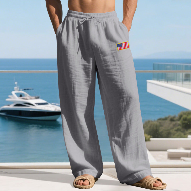 Casual beach pants for men with elastic waistband and side pockets Lune London