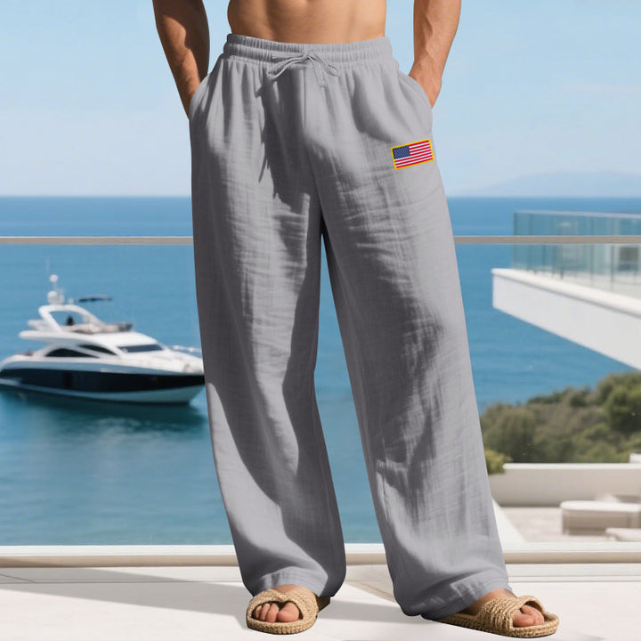 Casual beach pants for men with elastic waistband and side pockets Lune London