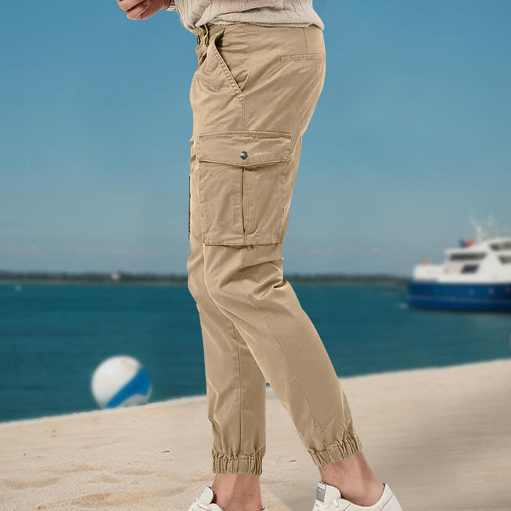 Men's cargo pants with elastic waistband and large pockets Lune London