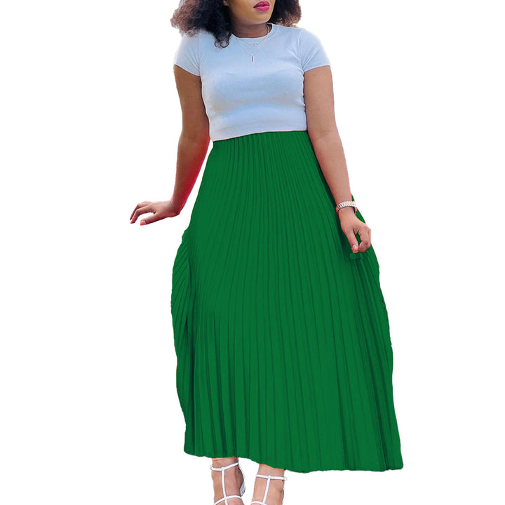 Pleated maxi skirt for women with elastic waistband and beautiful drape of pleats Lune London