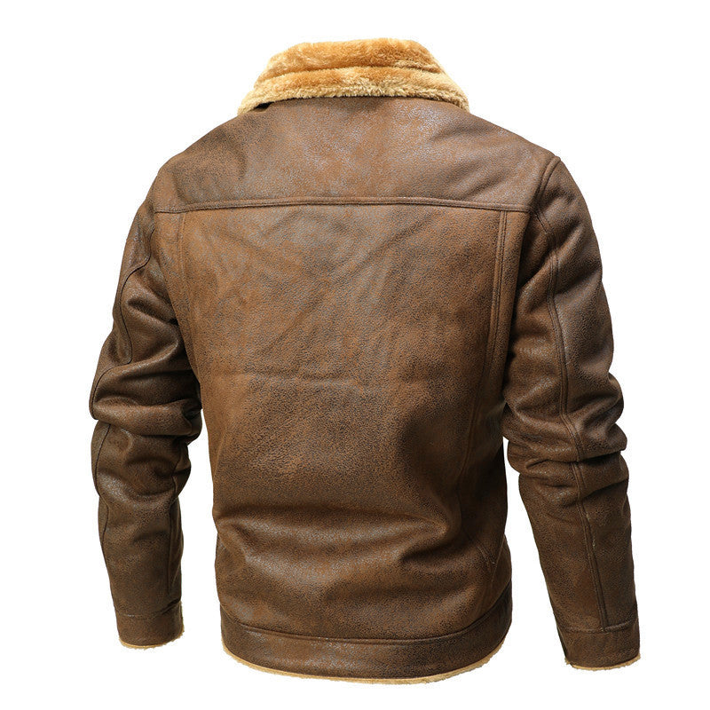 Stylish artificial leather jacket for men with warm teddy lining Lune London