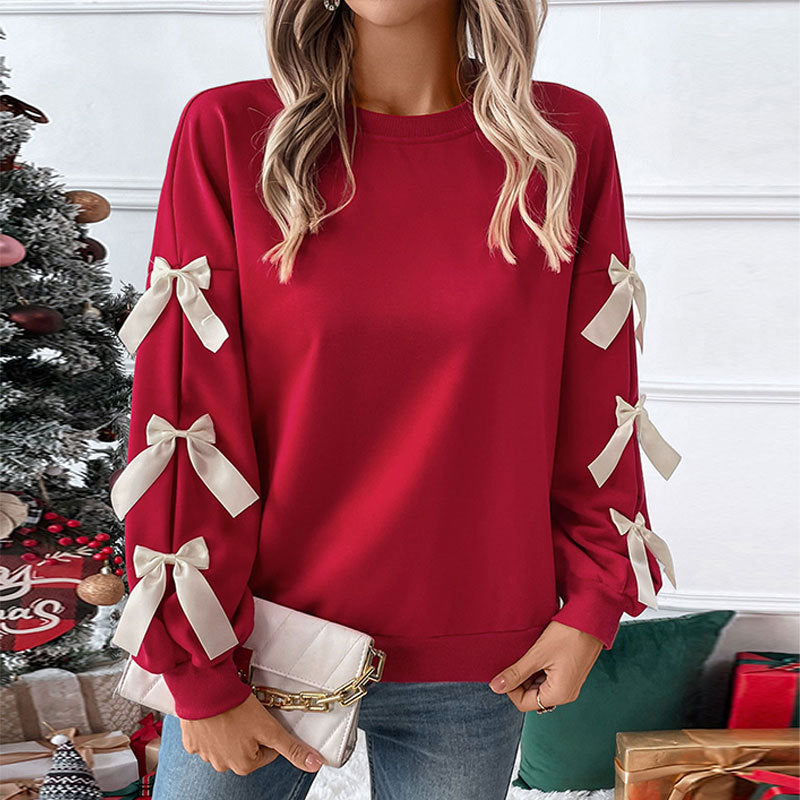 Ladies sweatshirt with ruffle and bow details Lune London