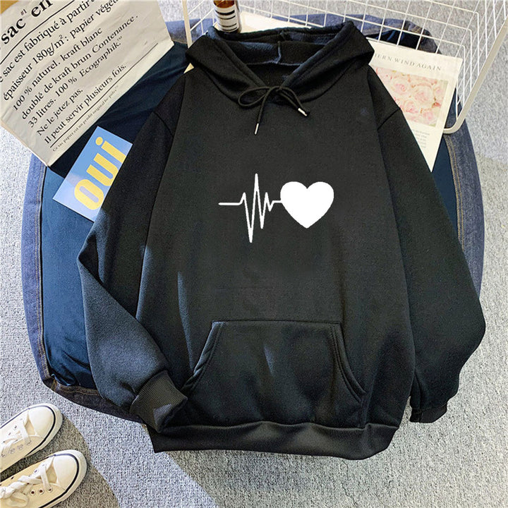 Women's hoodie with heartbeat motif Chic & Stil