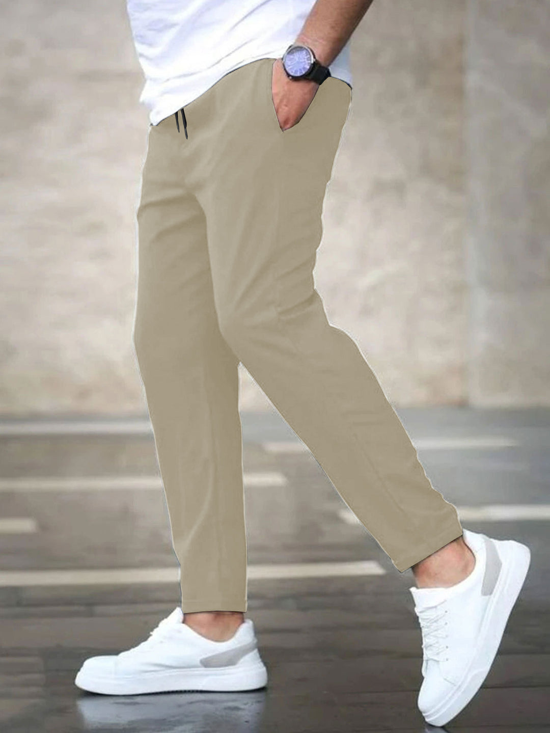 Casual chino pants for men with elastic waist Lune London