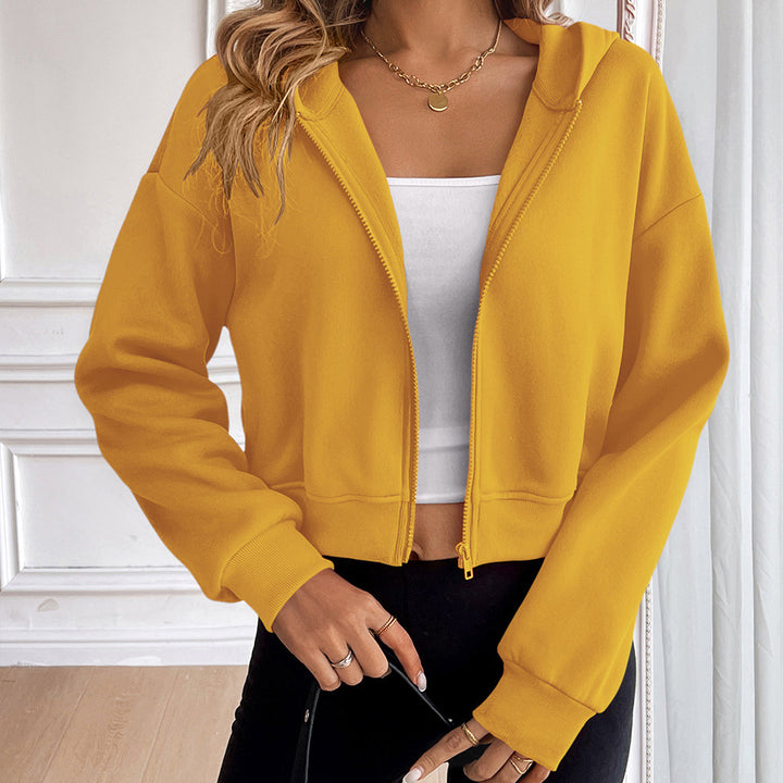 Cropped hoodie for women with zipper and sporty design Lune London