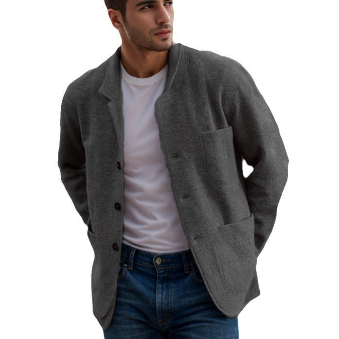 Casual wool jacket for men with practical pockets and button closure Lune London