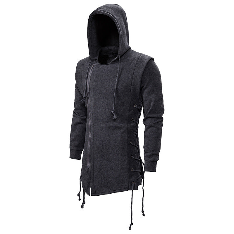 Trendy hooded shirt for men with asymmetrical zipper and relaxed fit Lune London
