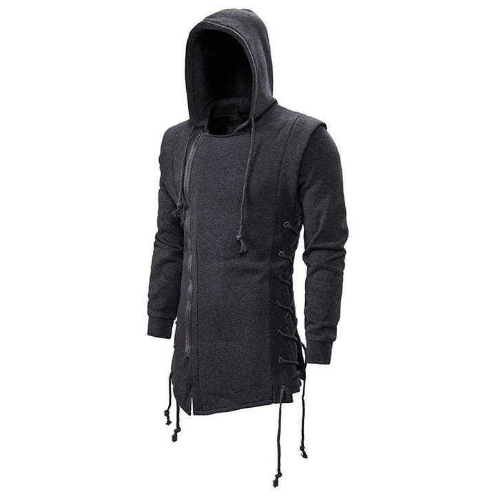 Trendy hooded shirt for men with asymmetrical zipper and relaxed fit Lune London