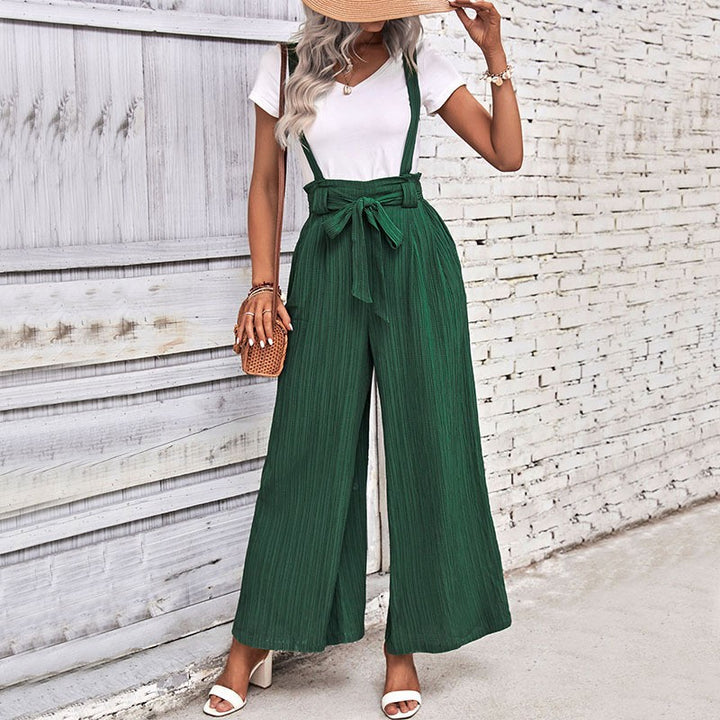 Wide leg pants for women with bow details Lune London