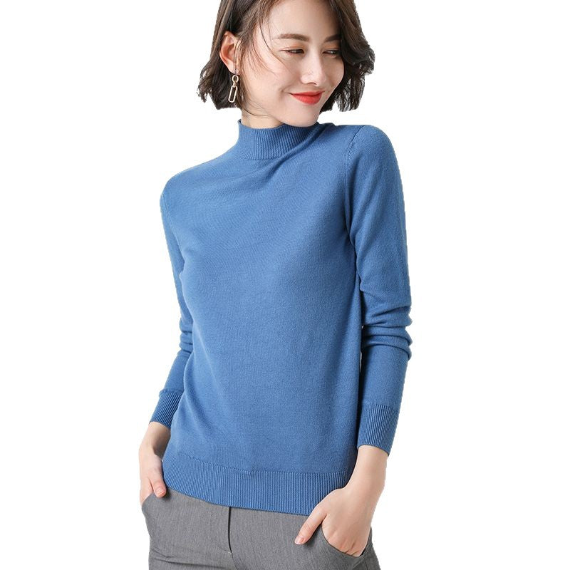 Femme Pull Fin Tricot Col Montant Chic & Stil