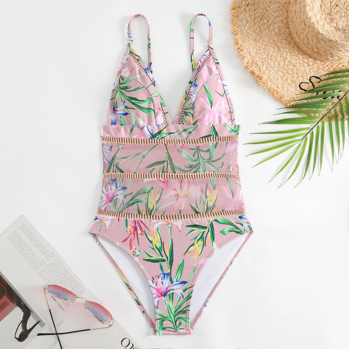 Women's swim set with wrap skirt and floral design Lune London