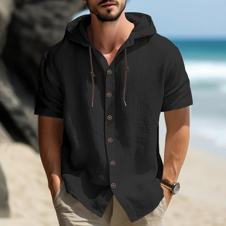Casual short-sleeve shirt for men with hood Lune London