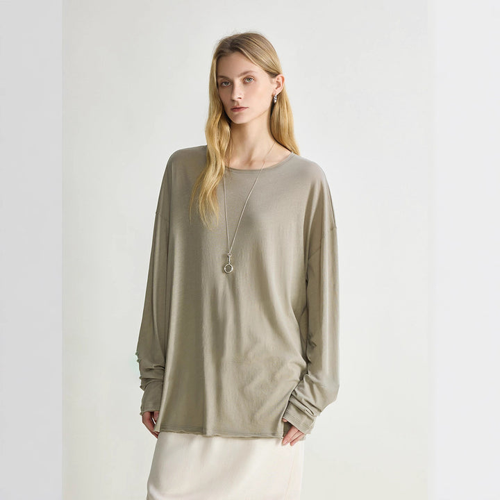 Chemise décontractée pour femme à manches longues en mélange de coton de haute qualité Chic & Stil