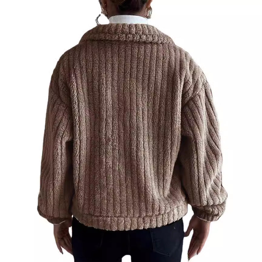 Ladies oversized soft structured fleece jacket Lune London
