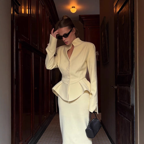Elegant sheath dress for women with shiny buttons and a feminine cut Lune London