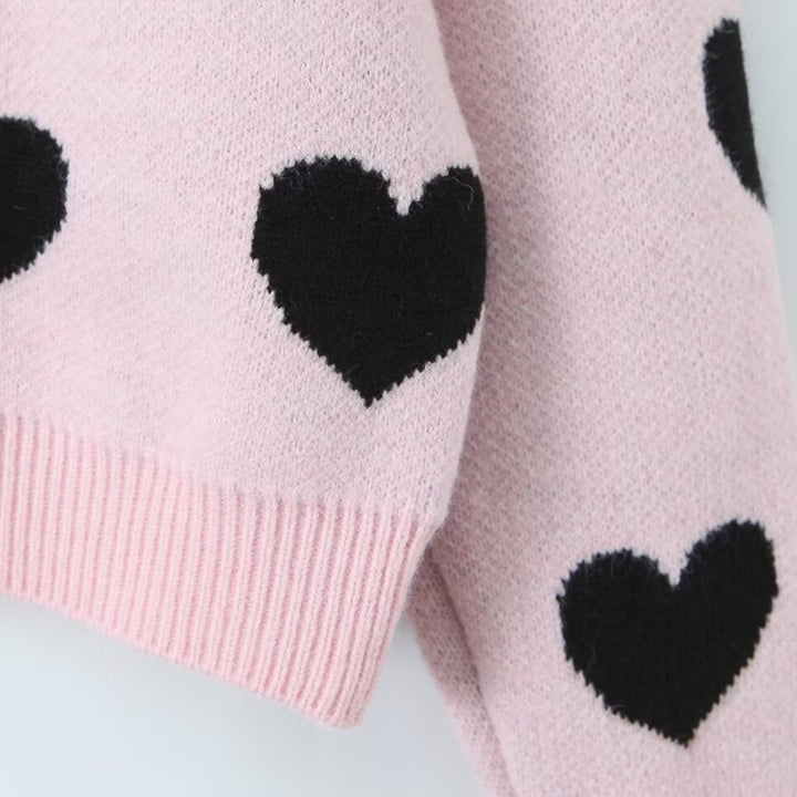 Pull en tricot pour femmes avec motif cœur Chic & Stil