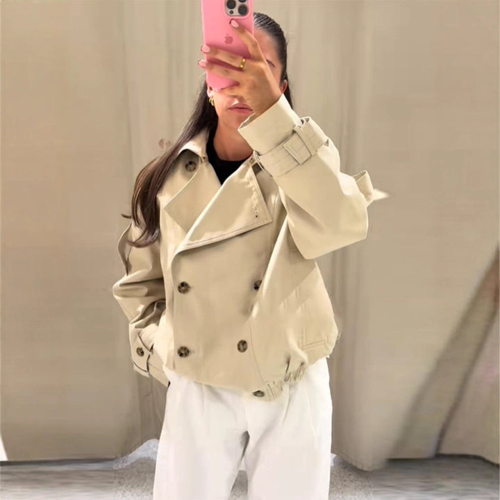 Elegant women's outdoor jacket with faux fur collar Lune London