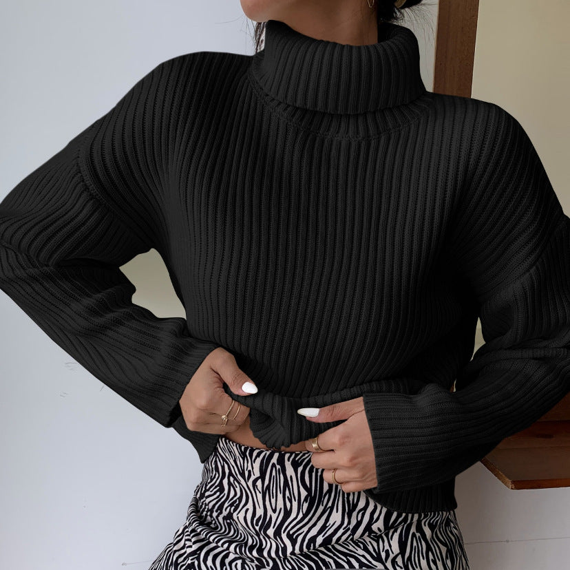 High-quality ribbed knit turtleneck sweater for women Lune London