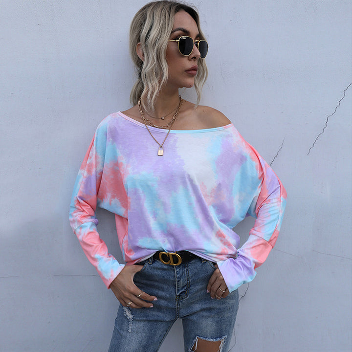 Casual women's top with loose fit and relaxed design with off-the-shoulder Lune London