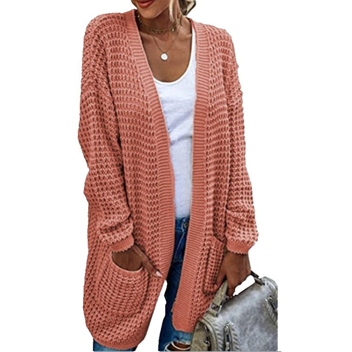 Chunky knit women’s cardigan with a relaxed fit and practical pockets Lune London
