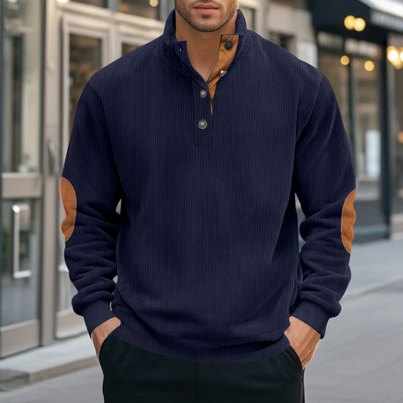 Trendy men's sweater with high collar and contrasting accents Lune London