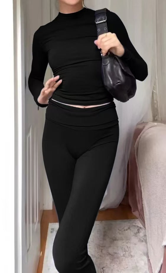 Women functional top with high collar and elastic waist Lune London