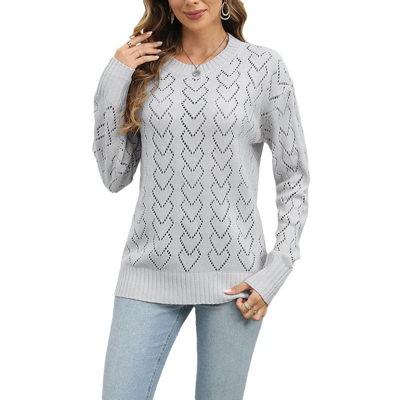 Pull en tricot pour femme avec un délicat motif en forme de cœur Chic & Stil