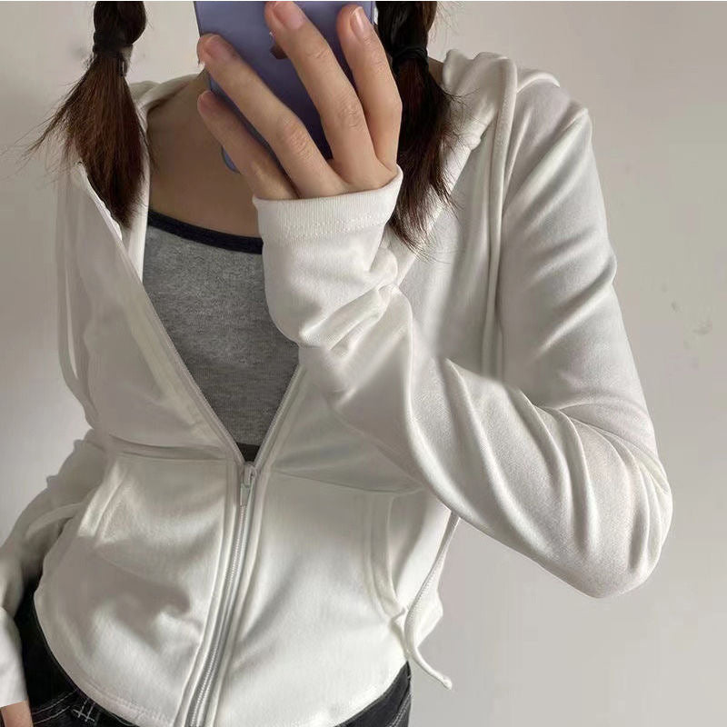 Ladies fashionable hoodie with practical zipper Chic & Stil