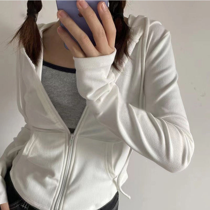 Ladies fashionable hoodie with practical zipper Chic & Stil
