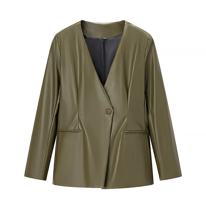 Lune London Elegant Faux Leather Jacket for Ladies