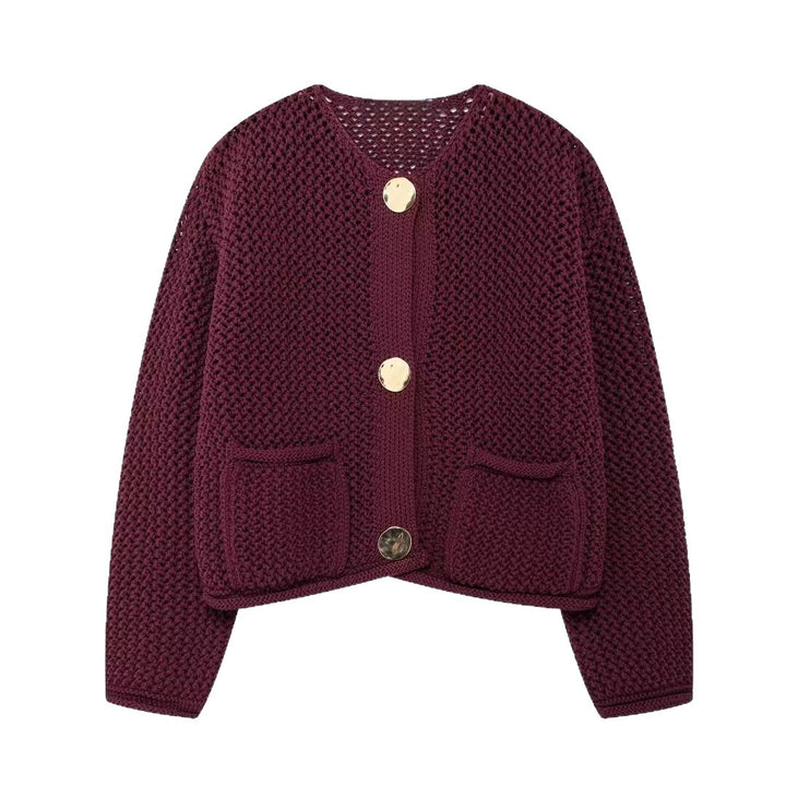 Gilet en maille pour femmes avec poches pratiques et boutons décoratifs Chic & Stil
