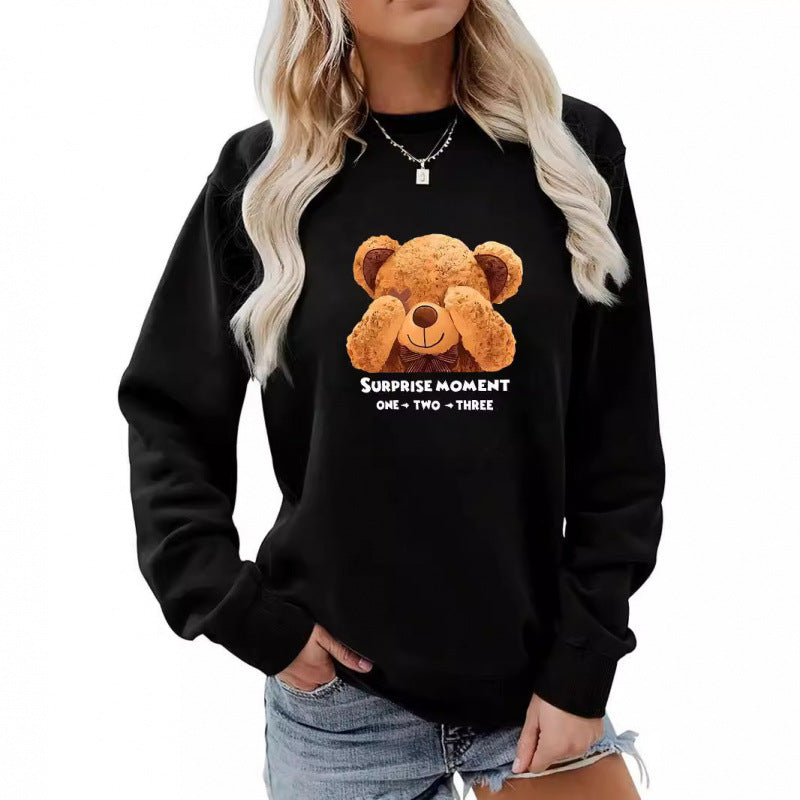 Women's leisure sweater with cute bear design Lune London