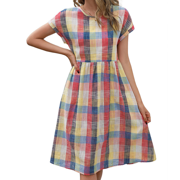Casual plaid dress for women in lightweight cotton with a comfortable fit Lune London