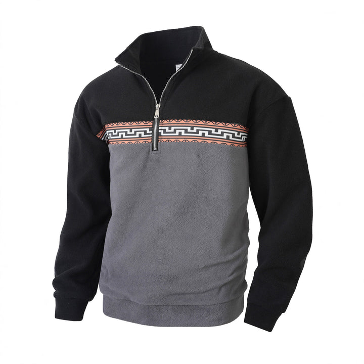 Fleece pullover for men with modern zipper and creative design Lune London