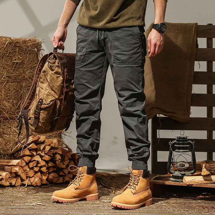 Men's cargo pants with elastic waistband Lune London