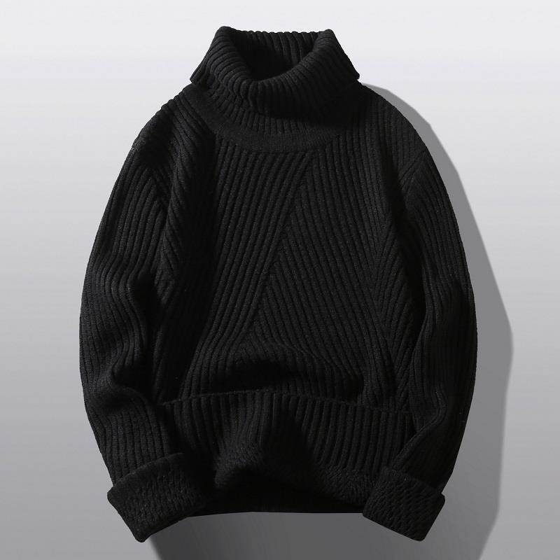 Chunky knit turtleneck sweater for women with an elaborate textured pattern Lune London
