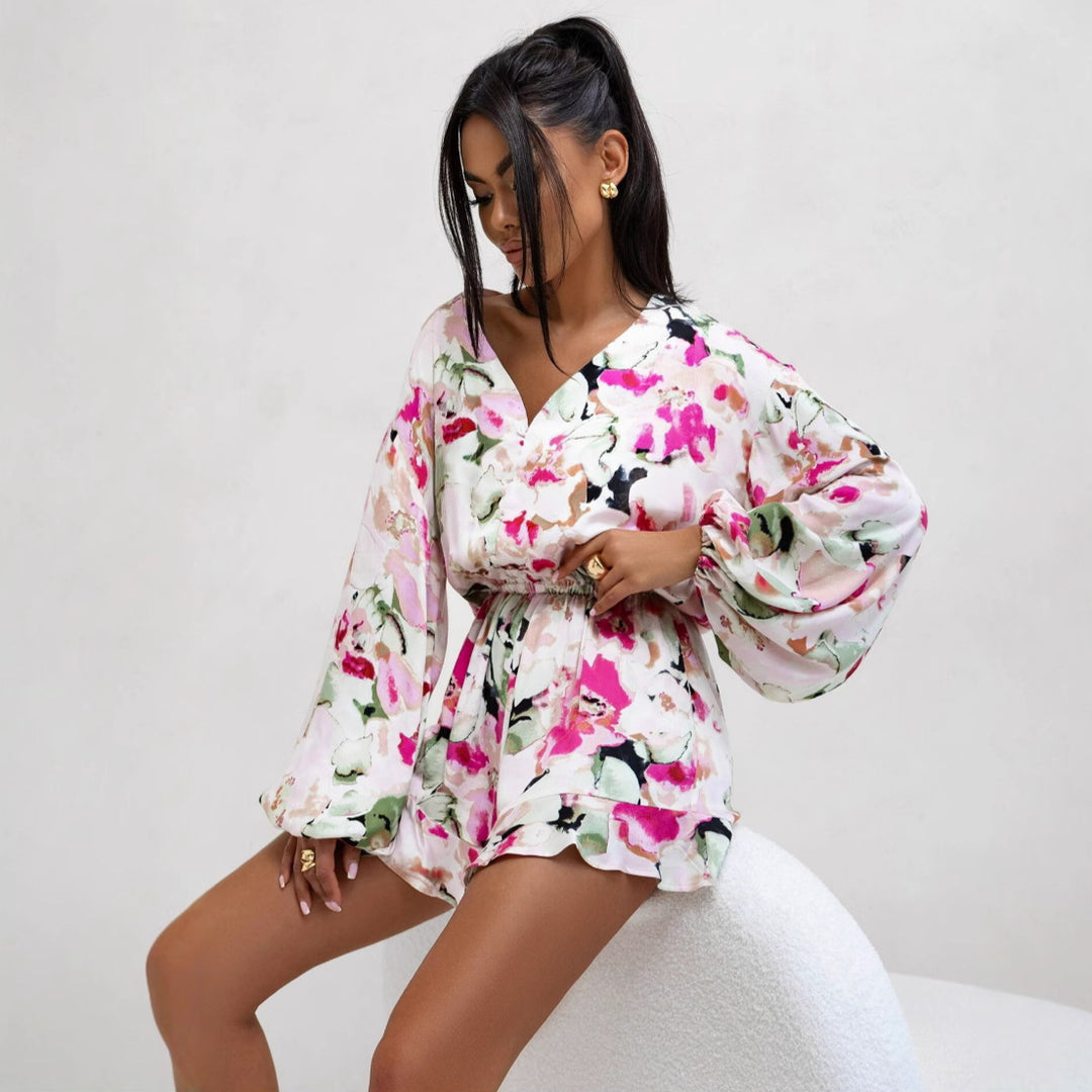Lune London Floral Pattern Women's Blouse Dress