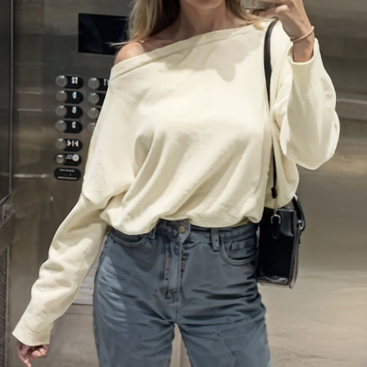 Ladies Off-Shoulder Sweatshirt Lune London