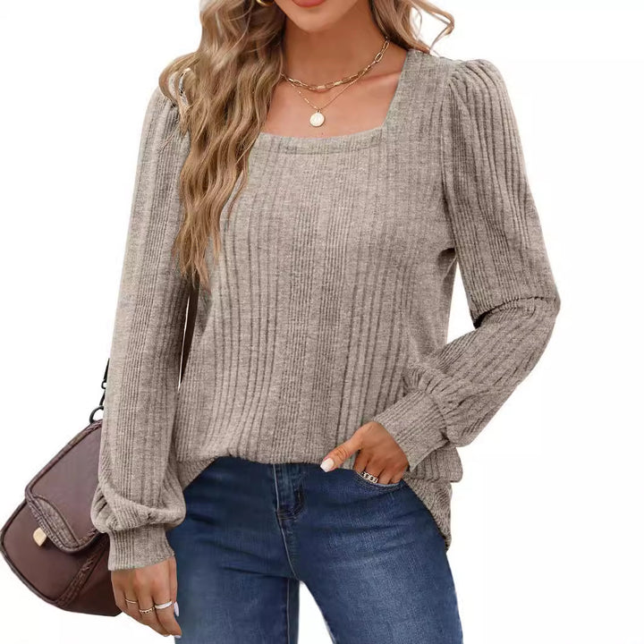 Lune London Ribbed Puff Sleeve Sweater for Women
