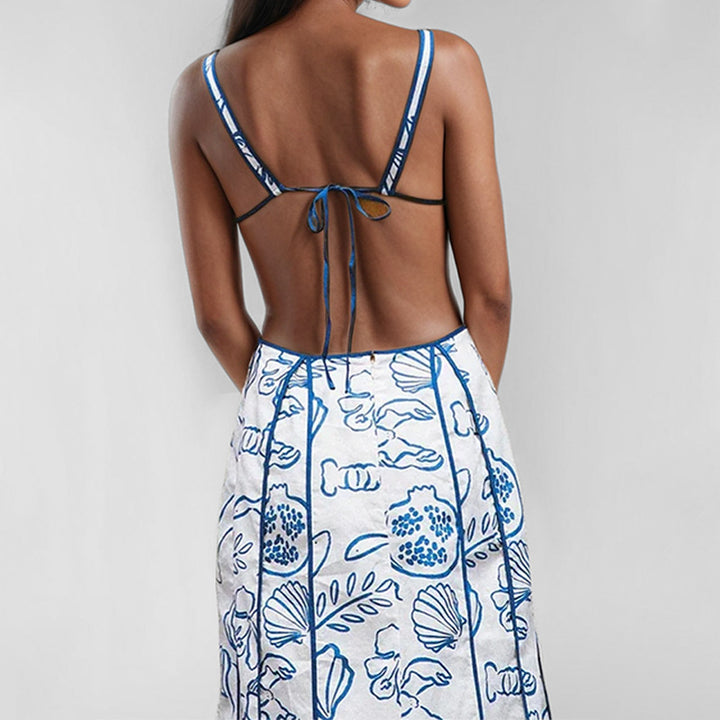Robe maxi femme avec détail de dos tressé et motif floral Chic & Stil