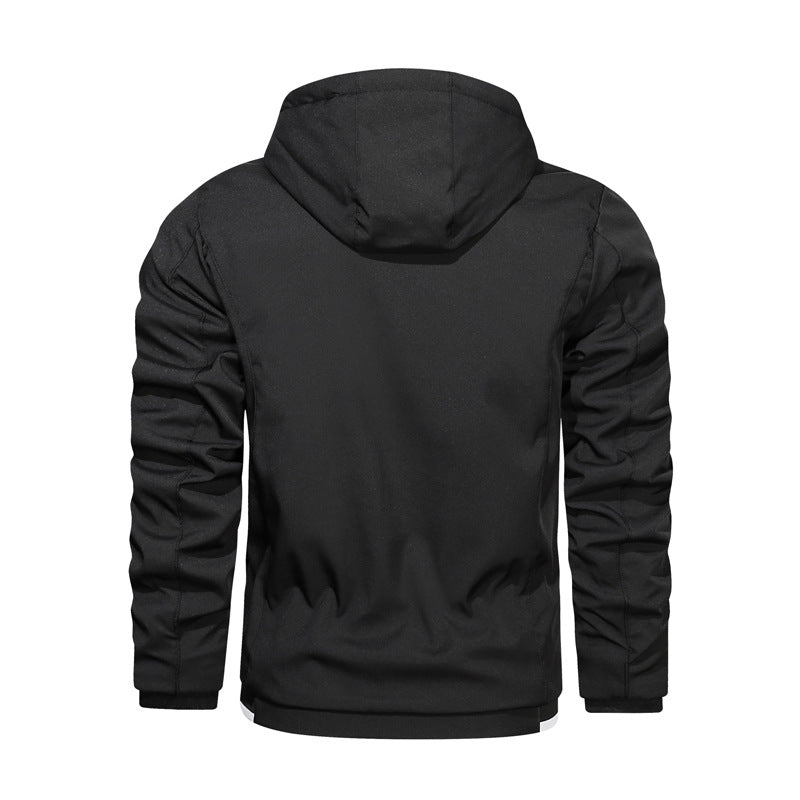 Functional sports jacket for men with adjustable hood and breathable material Lune London