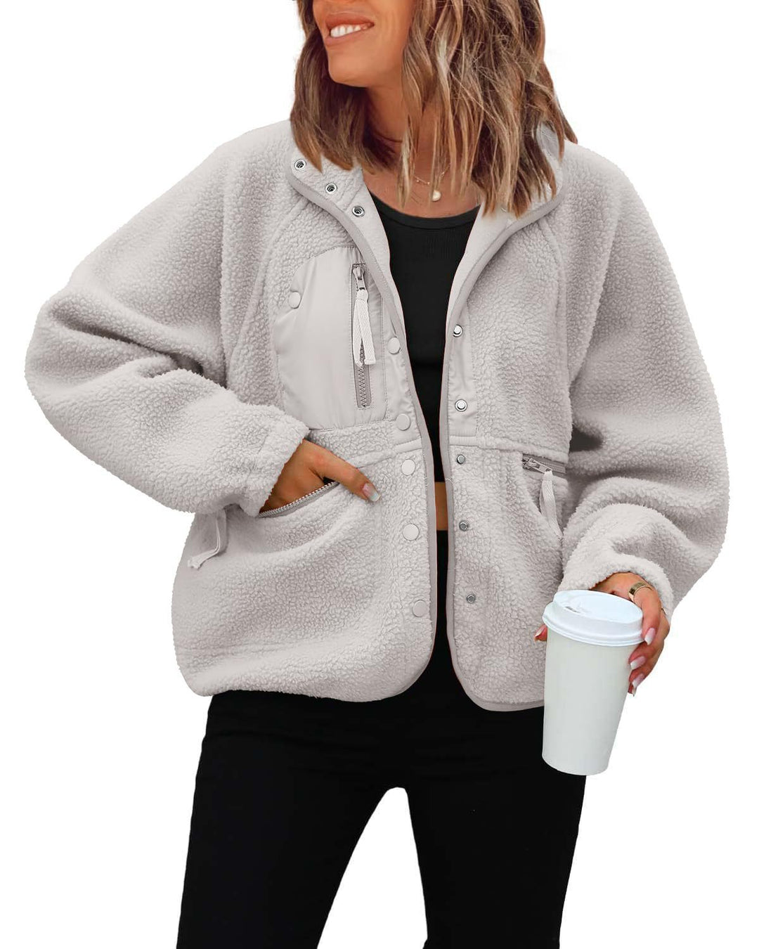 Ladies cozy fleece jacket with practical pockets Lune London