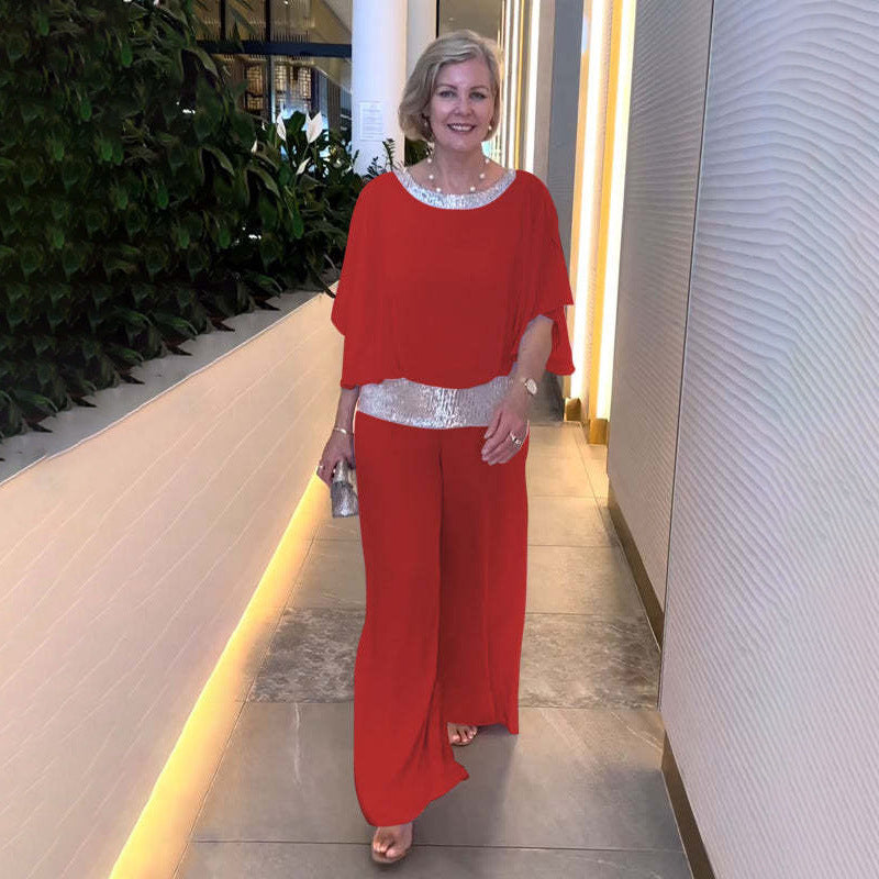 Ladies elegant and airy jumpsuit with sparkling belt Lune London