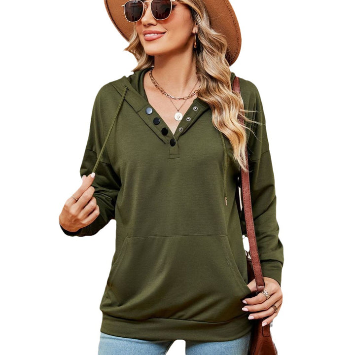 Hooded sweatshirt for women with trendy button details Lune London