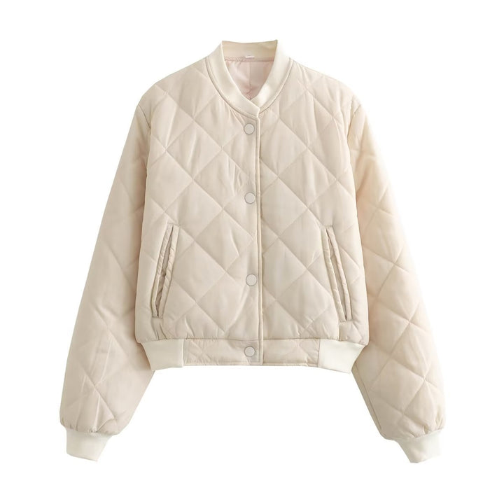 Short quilted jacket for women with practical button closure Lune London