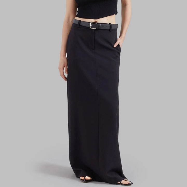 Jupe maxi élégante pour femmes avec passants de ceinture et silhouette classique Chic & Stil