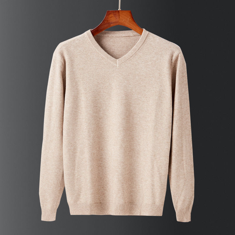 Elegant men's sweater in fine wool with V-neck Lune London